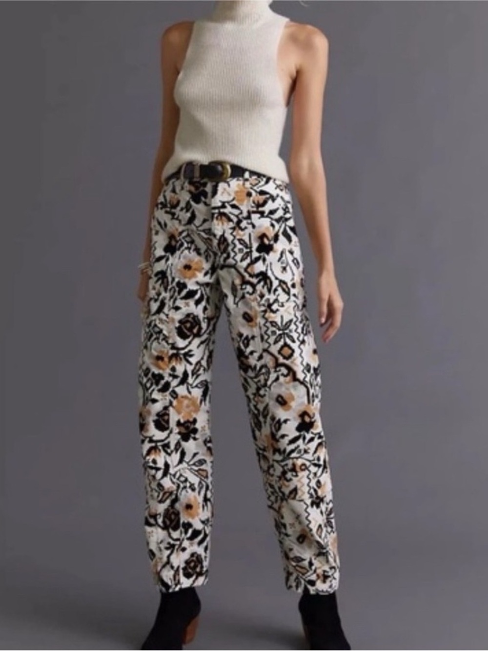 Anthropologie Textured Velour Corduroy Tapered Pants